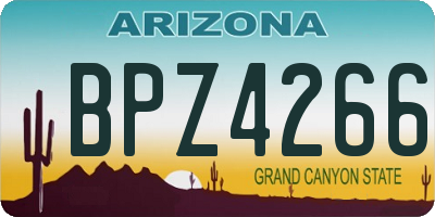 AZ license plate BPZ4266