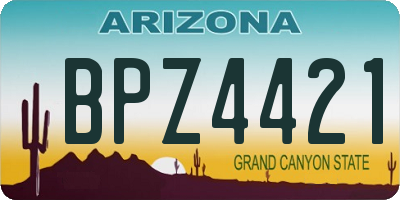 AZ license plate BPZ4421