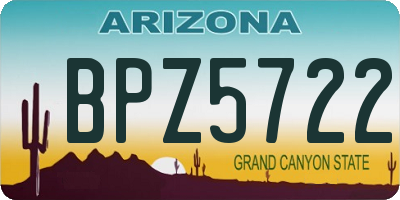 AZ license plate BPZ5722