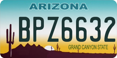 AZ license plate BPZ6632