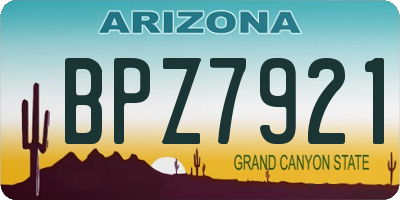 AZ license plate BPZ7921