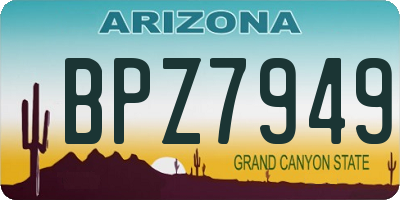AZ license plate BPZ7949