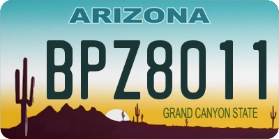 AZ license plate BPZ8011