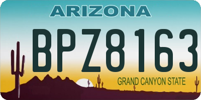 AZ license plate BPZ8163