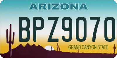 AZ license plate BPZ9070