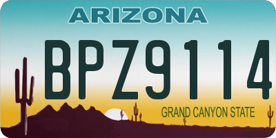 AZ license plate BPZ9114