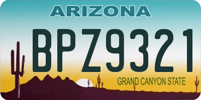 AZ license plate BPZ9321
