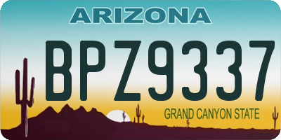 AZ license plate BPZ9337