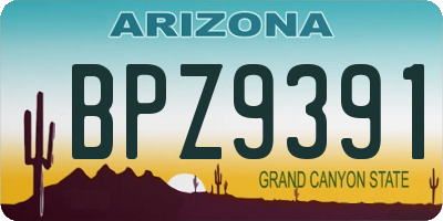 AZ license plate BPZ9391