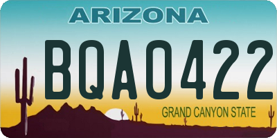 AZ license plate BQA0422