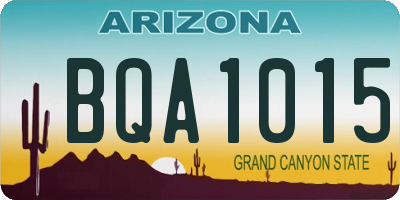 AZ license plate BQA1015