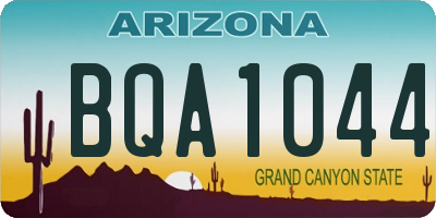 AZ license plate BQA1044