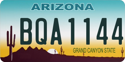 AZ license plate BQA1144