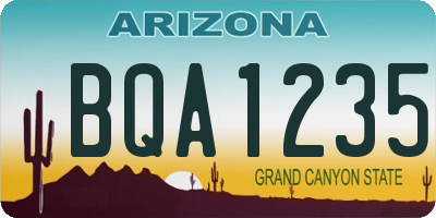 AZ license plate BQA1235