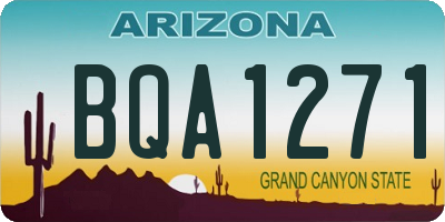 AZ license plate BQA1271