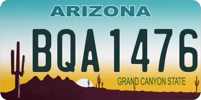 AZ license plate BQA1476