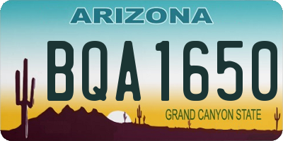 AZ license plate BQA1650
