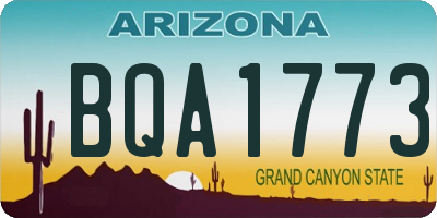 AZ license plate BQA1773