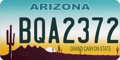 AZ license plate BQA2372