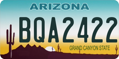 AZ license plate BQA2422