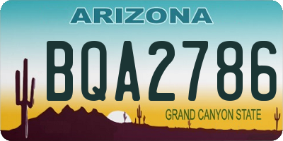 AZ license plate BQA2786