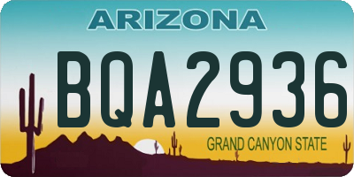 AZ license plate BQA2936