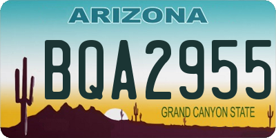AZ license plate BQA2955