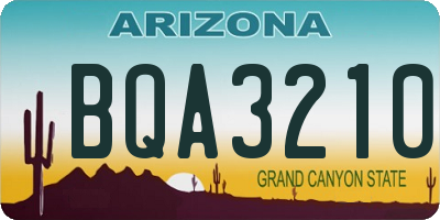 AZ license plate BQA3210