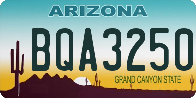 AZ license plate BQA3250
