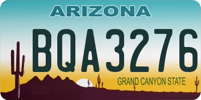 AZ license plate BQA3276