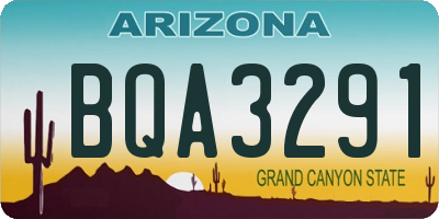 AZ license plate BQA3291