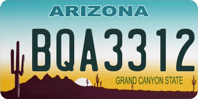 AZ license plate BQA3312