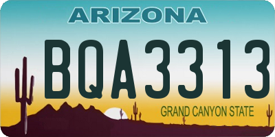AZ license plate BQA3313