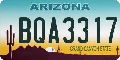 AZ license plate BQA3317