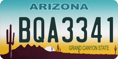 AZ license plate BQA3341