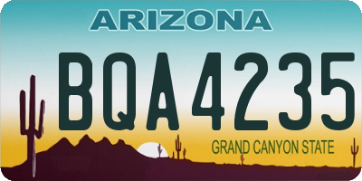 AZ license plate BQA4235