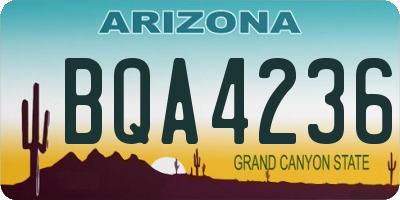 AZ license plate BQA4236