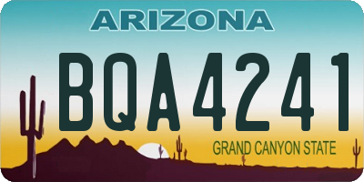 AZ license plate BQA4241