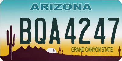 AZ license plate BQA4247