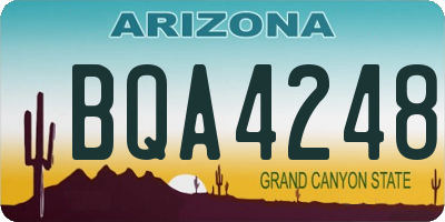 AZ license plate BQA4248