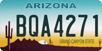 AZ license plate BQA4271