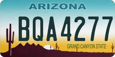 AZ license plate BQA4277