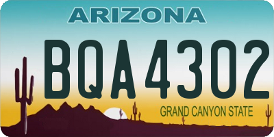AZ license plate BQA4302