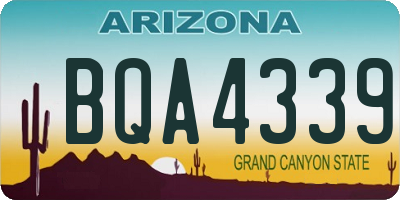 AZ license plate BQA4339
