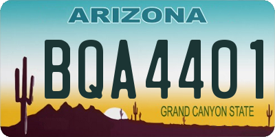 AZ license plate BQA4401