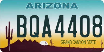 AZ license plate BQA4408
