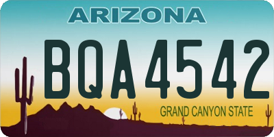 AZ license plate BQA4542