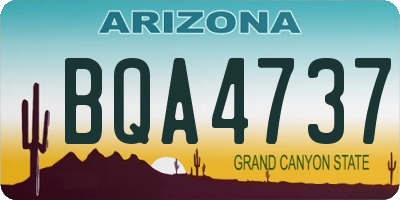 AZ license plate BQA4737