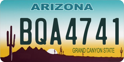 AZ license plate BQA4741