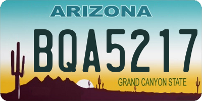 AZ license plate BQA5217